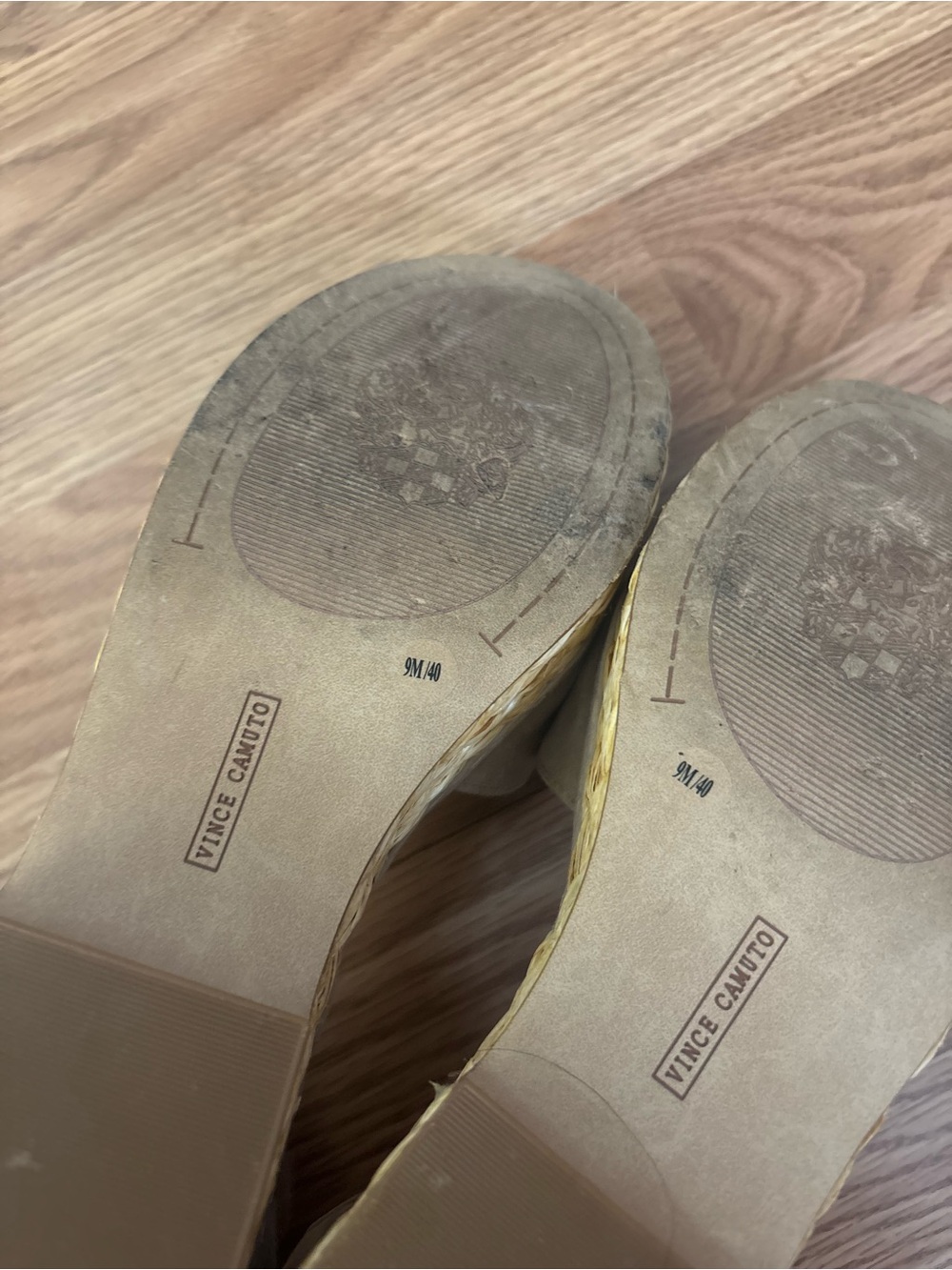 Vince Camuto Taupe Suede Espadrille Wedge Sandals Size 9M - Picture 5 of 10